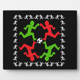 サッカーボールに向かって走る選手のパターン フォトプラーク