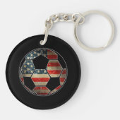 サッカーボールに関するアメリカ国旗 – サッカーボール国旗 キーホルダー (裏面)