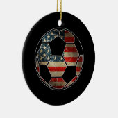 サッカーボールに関するアメリカ国旗 – サッカーボール国旗 セラミックオーナメント (右)