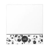 サッカーボールのアクセントパーソナライズされた ノートパッド (正面)