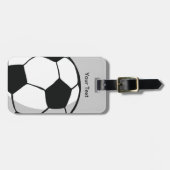 サッカーボールのイラストレーション ラゲッジタグ (正面横)