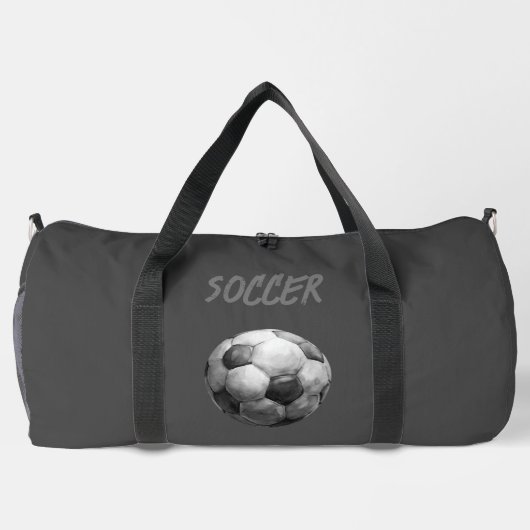 サッカーボールのカスタマイズ可能な大 ダッフルバッグ (裏面)