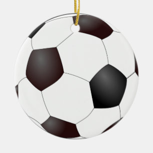 サッカーボールのクリスマスのオーナメント セラミックオーナメント