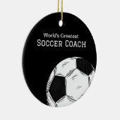 サッカーボールのクリスマスオーナメントをコーチ セラミックオーナメント (右)