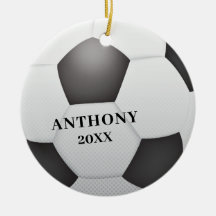 サッカーボールのクリスマスオーナメント 名入れ
