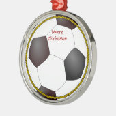 サッカーボールのクリスマス飾り メタルオーナメント (左)
