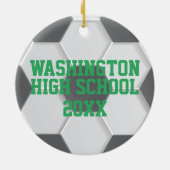 サッカーボールのクリスマス（緑） セラミックオーナメント (裏面)