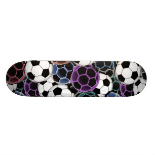 サッカーボールのコラージュ スケートボード