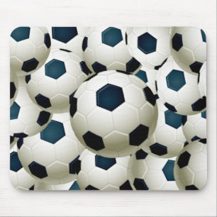 サッカーボールのコラージュ マウスパッド