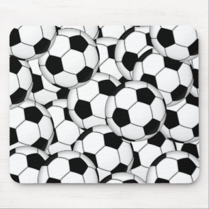 サッカーボールのコラージュ マウスパッド