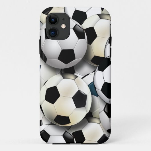 サッカーボールのコラージュ Case-Mate iPhoneケース (裏面)