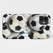 サッカーボールのコラージュ Case-Mate iPhoneケース (裏面(横))