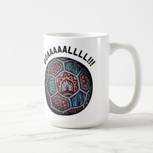 サッカーボールのゴール コーヒーマグカップ (右)