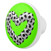 サッカーボールのサッカーのフットボールのハート セラミックノブ (右)