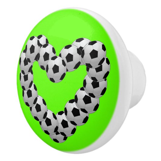 サッカーボールのサッカーのフットボールのハート セラミックノブ (右)