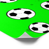 サッカーボールのシームレスパターン ポスター (角)