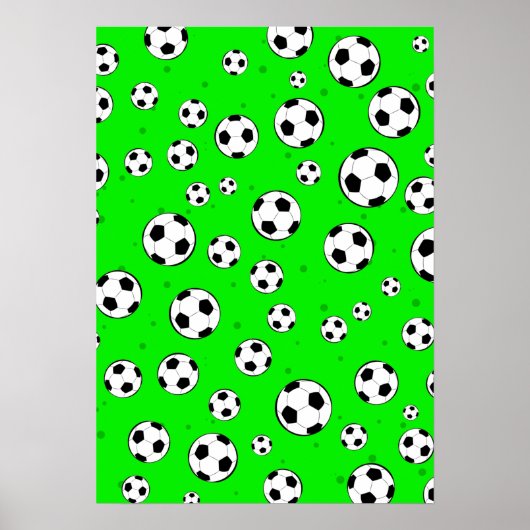 サッカーボールのシームレスパターン ポスター (正面)