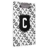 サッカーボールのスポーツのクリップボード|はモノグラムを個人化します クリップボード (右)