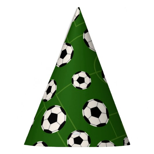 サッカーボールのスポーツパターンパーティーおもしろいハット パーティーハット (左)