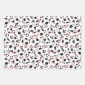 サッカーボールのスポーツパターン任意の大事な行事 ラッピングペーパーシート (正面3)