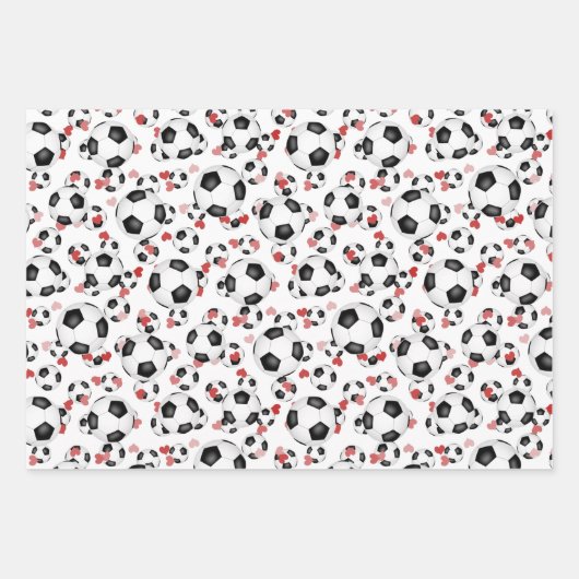 サッカーボールのスポーツパターン任意の大事な行事 ラッピングペーパーシート (正面3)