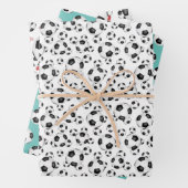 サッカーボールのスポーツパターン任意の大事な行事 ラッピングペーパーシート (インサイチュ)