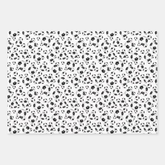 サッカーボールのスポーツパターン任意の大事な行事 ラッピングペーパーシート (正面)