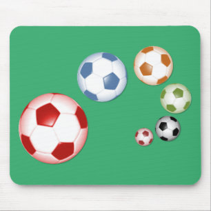サッカーボールのセット マウスパッド