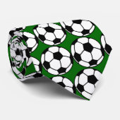 サッカーボールのタイ(緑) ネクタイ (ロール)