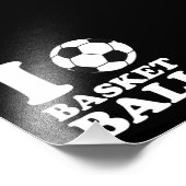サッカーボールのバスケットボールが大好き フォトプリント (角)