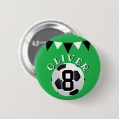 サッカーボールのバンティングフラグ子供の誕生日 缶バッジ (正面&裏面)