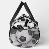 サッカーボールのパターンプレーヤー名ジャージー番号 ダッフルバッグ (右)