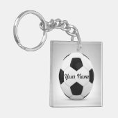 サッカーボールのパーソナライズなギフトのアイディア キーホルダー (正面左)