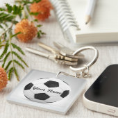 サッカーボールのパーソナライズなギフトのアイディア キーホルダー (正面右)