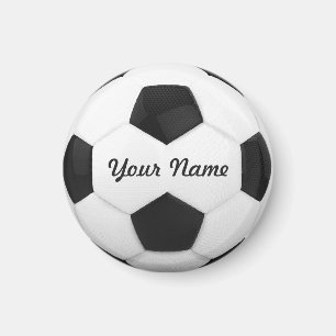 サッカーボールのパーソナライズな名前 マグネット