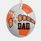 サッカーボールのパーソナライズ |オレンジ セラミックオーナメント (左)