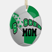 サッカーボールのパーソナライズ |緑 セラミックオーナメント (右)