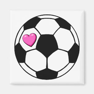 サッカーボールのピンクHrt マグネット