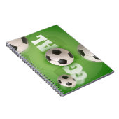 サッカーボールのフットボールのゴール-ノート ノートブック (右側)