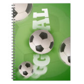 サッカーボールのフットボールのゴール-ノート ノートブック (正面)