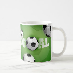 サッカーボールのフットボールのゴール-マグ コーヒーマグカップ