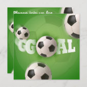 サッカーボールのフットボールのゴール-招待状 招待状 (正面/裏面)