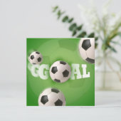 サッカーボールのフットボールのゴール-招待状 招待状 (スタンド正面)