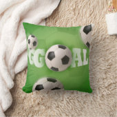 サッカーボールのフットボールのゴール-枕 クッション (ブランケット)