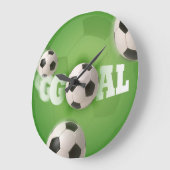 サッカーボールのフットボールのゴール-柱時計 ラージ壁時計 (傾斜)