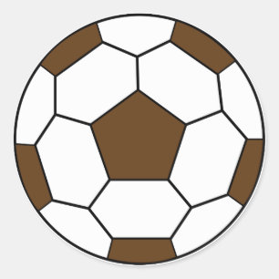 サッカーボールのブラウンのステッカー ラウンドシール