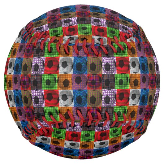 サッカーボールのポップアート ソフトボール (正面)