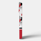 サッカーボールのモノグラム赤黒のパターン Case-Mate iPhoneケース (裏面 / 左)