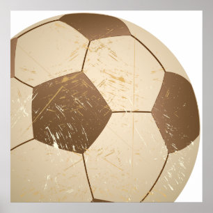 サッカーボールのヴィンテージ ポスター