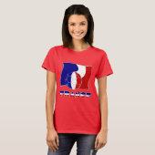 サッカーボールの付いたフランスの国旗 Tシャツ (正面フル)